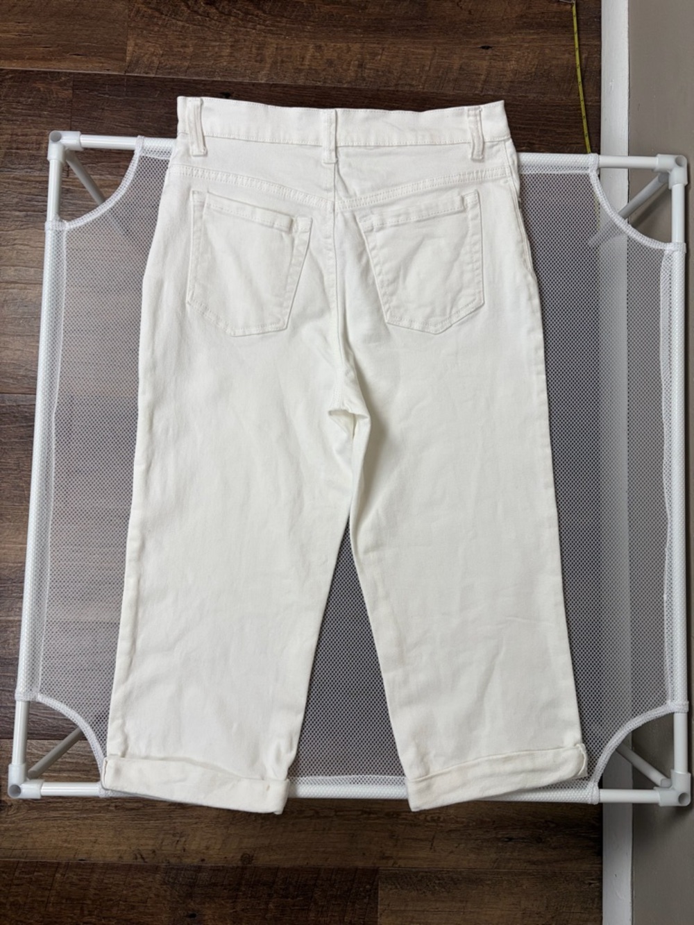 Gloria Vanderbilt White Amanda Capri High-Waist Cropped Stretch Denim Pants Sz 4 - Picture 4 of 16